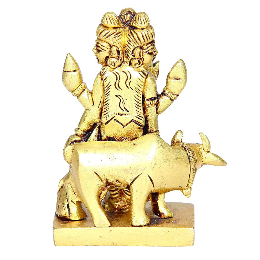 anciently Datta Murti Small | Dattatreya Idol Small | Dattatreya Murti Small | Datta Guru Murti Small | Dattatreya Idol Brass 8 CM Height Brass Gold Colour 1 Piece