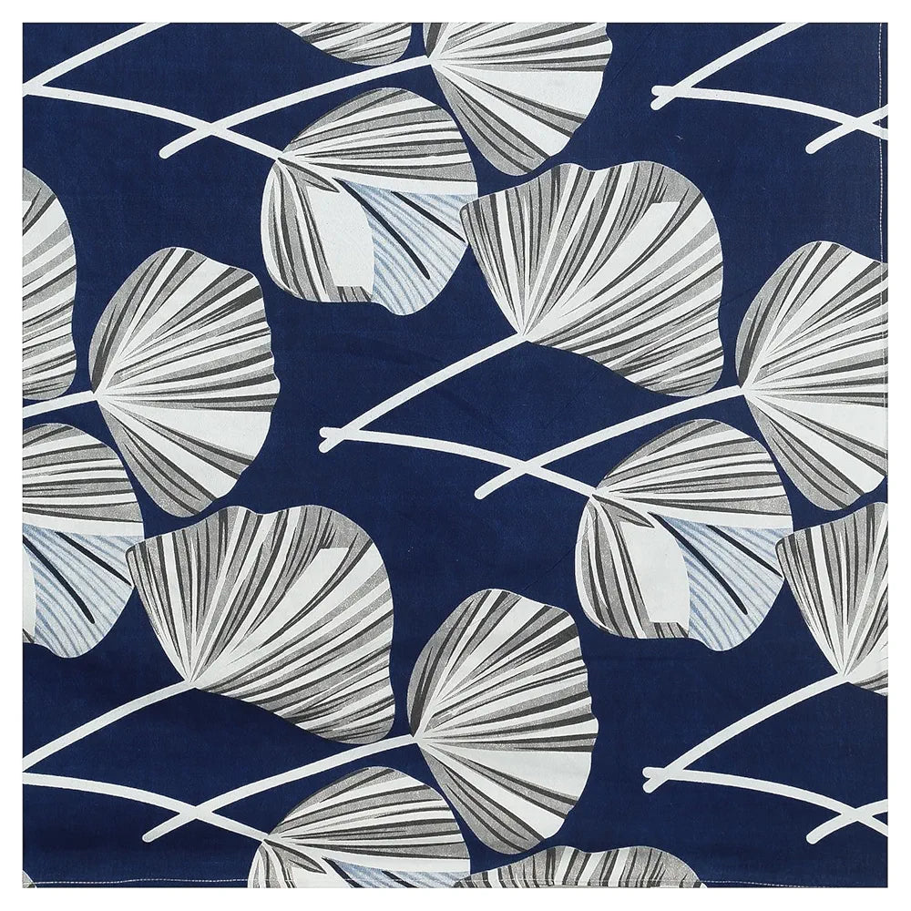 Kuber Industries Cotton Single Bedsheet with 1 Pillow Cover Patta Design Blue