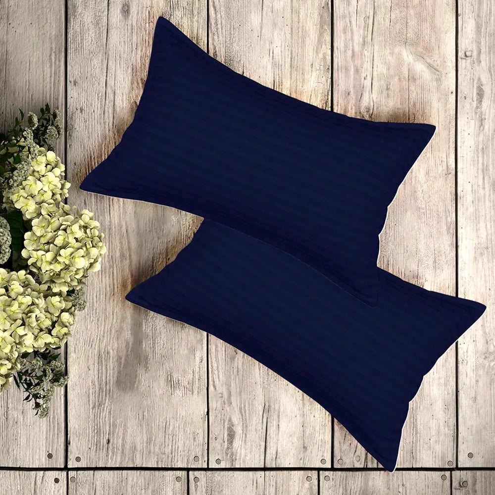 Kuber Industries Double Bedsheet with 2 Pillow Covers 144 TC Glace Cotton Bedsheet Blue