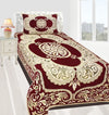 Fresh From Loom Velvet Abstract Design Single Bedsheet Size 58x90 inch Maroon with 1 Pillow Covers Maroon
