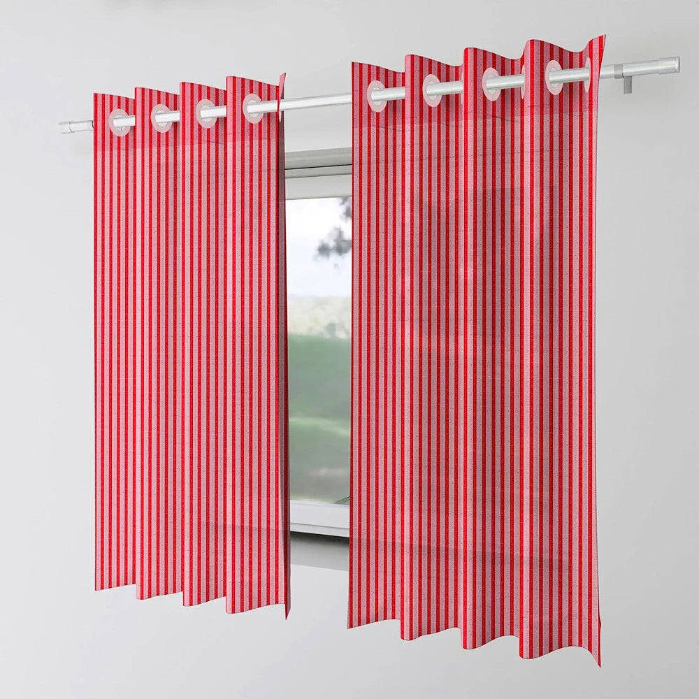 Kuber Industries Window Curtain Sheer Parda for Living Room Lining Net Colour Maroon Colour