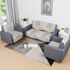Kuber Industries Sofa Cover Net 2+1+1 Seater Sofa Slip Cover Set Plain Leonardo Flower Print Cream
