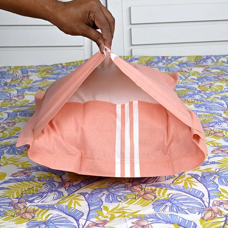 Divine Casa 144 TC Cotton Double Bedsheet with 2 Pillow Covers Tropical Breeze Colour Lavender Gold