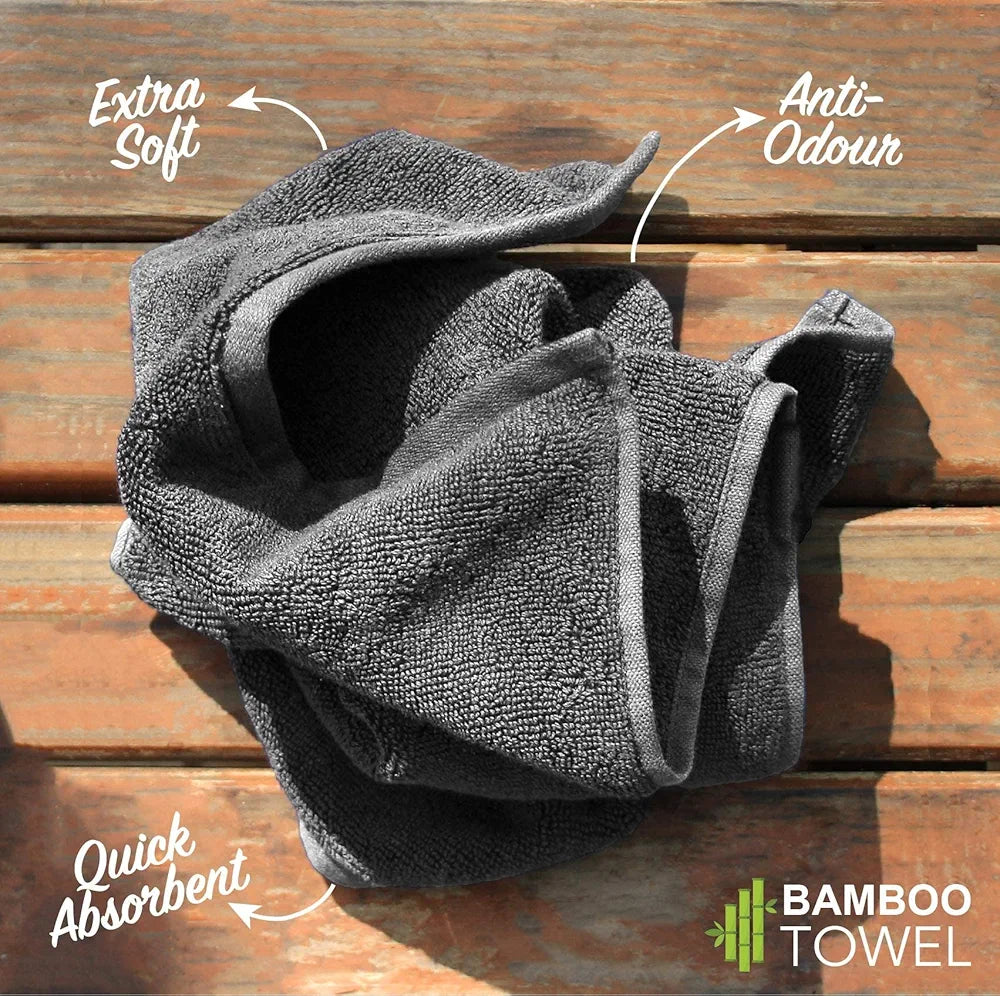Heelium Bamboo Bath Towel Ultra Absorbent 3x Softer Than Cotton Towels