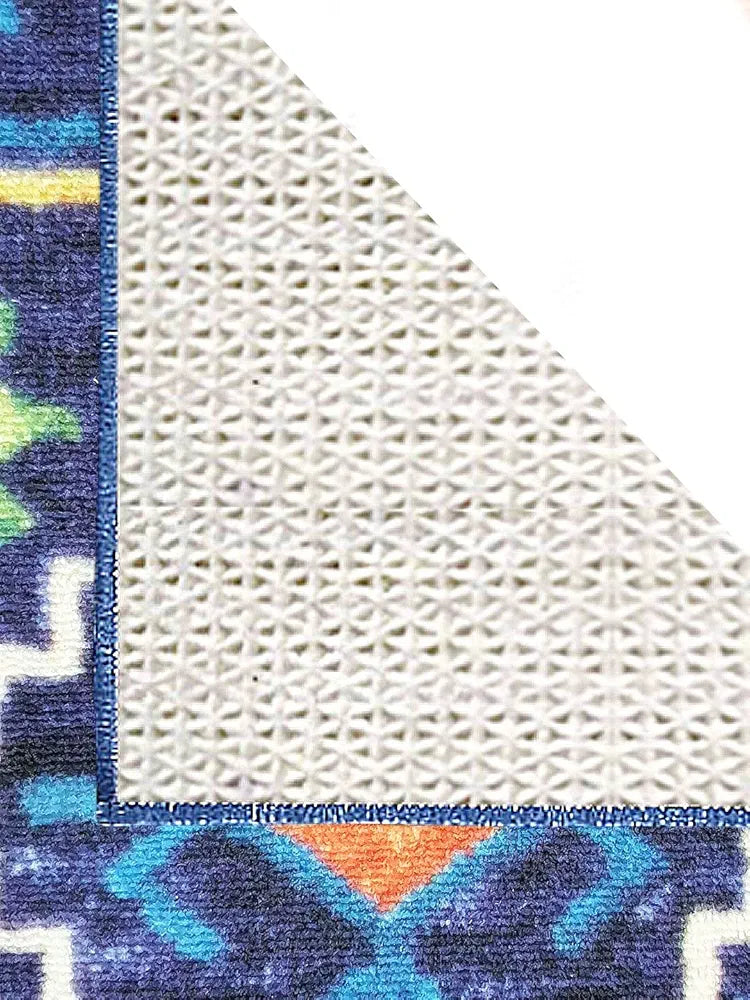 Status Contract 3D Printed Vintage Persian Bedside Runner Carpet Rug Anti Skid Backing Colour Multi