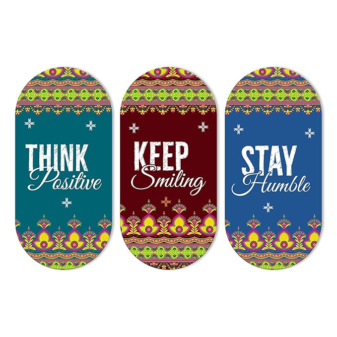 Artvibes Stay Humble Positive Quotes Printed Wooden Wall Hanger for Home | Set of 3