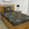 Huesland by Ahmedabad Cotton 144 TC Cotton King Size Bedsheet with 2 Pillow Covers - Grey