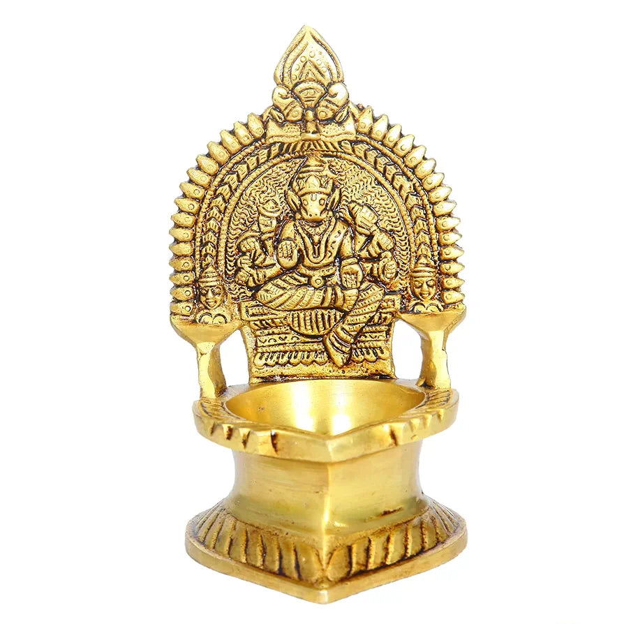 anciently Premium Varahi Amman Vilakku Brass | Varahi Vilakku | Varahi Amman Deepam Brass 14 CM Height, Gold Colour, 1 Piece