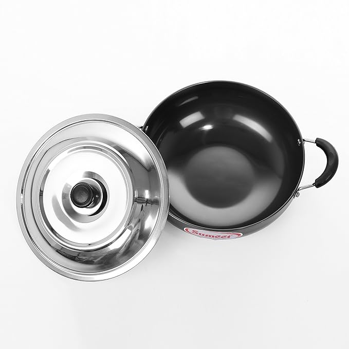 Sumeet 3mm Hard Anodised Deep Kadhai 13 (With Lid)
