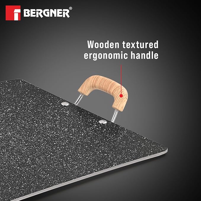 Bergner Bellini Plus Aura 5-layer Non-stick 30cm Pathri Tawa, Flat Rectangle Pathri Tawa