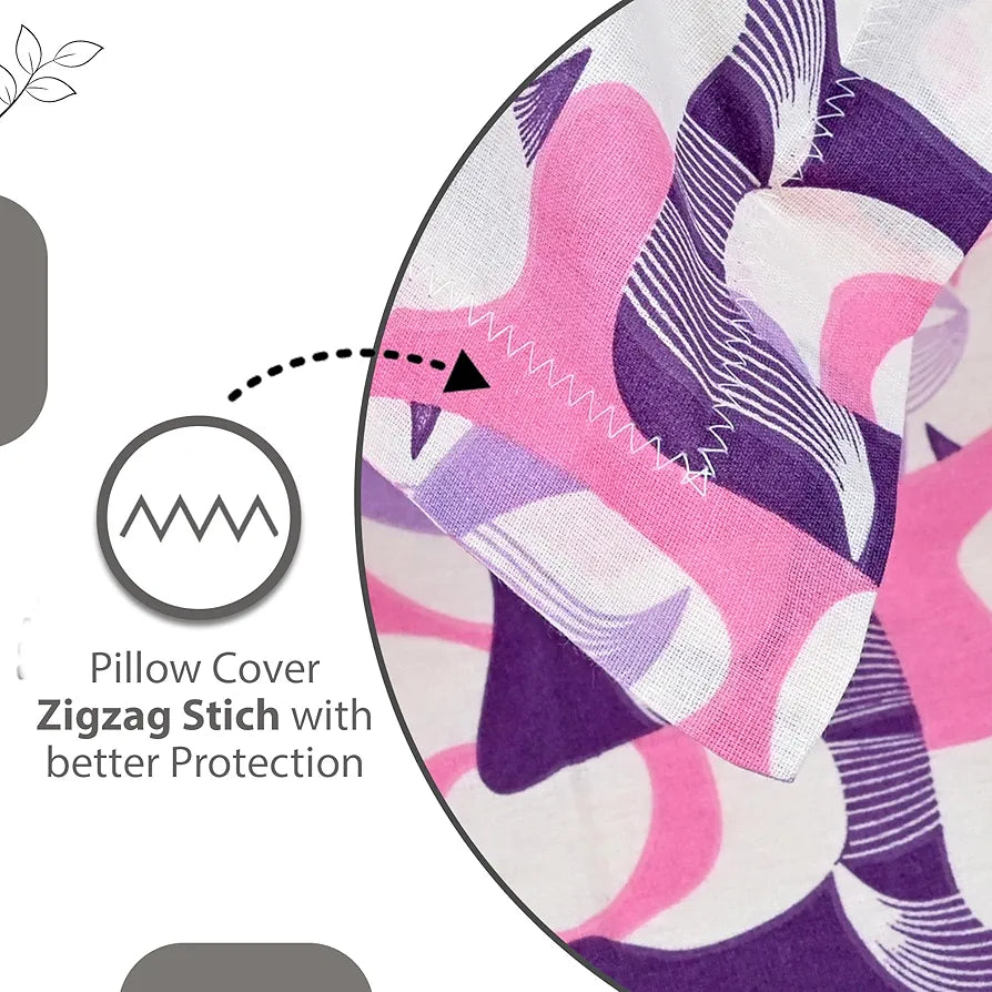 Divine Casa 144 TC 100% Pure Cotton Single Bed Bedsheet with 1 Pillow Cover Orchid Bloom Print Colour Purple Pink