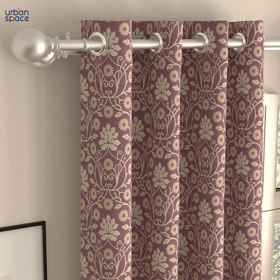 Urban Space Digital Printed Blackout Curtains for Door Bedroom Room Darkening Blackout Kids Decorative Curtains Mystic Wine
