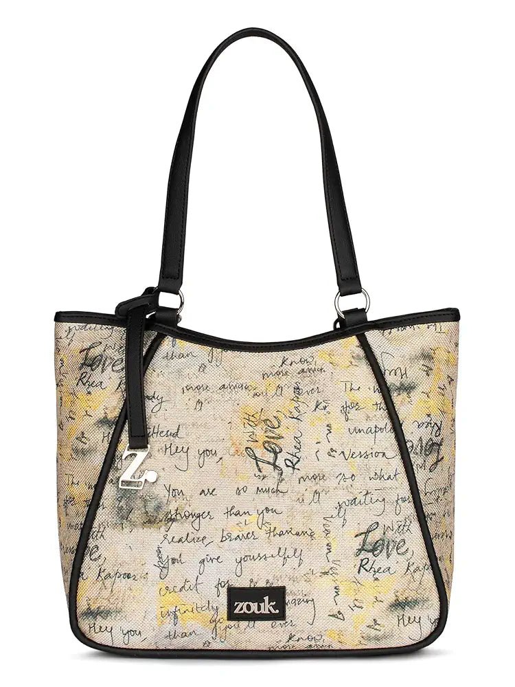 Zouk Naisha Tote Bag With Jute & Leather