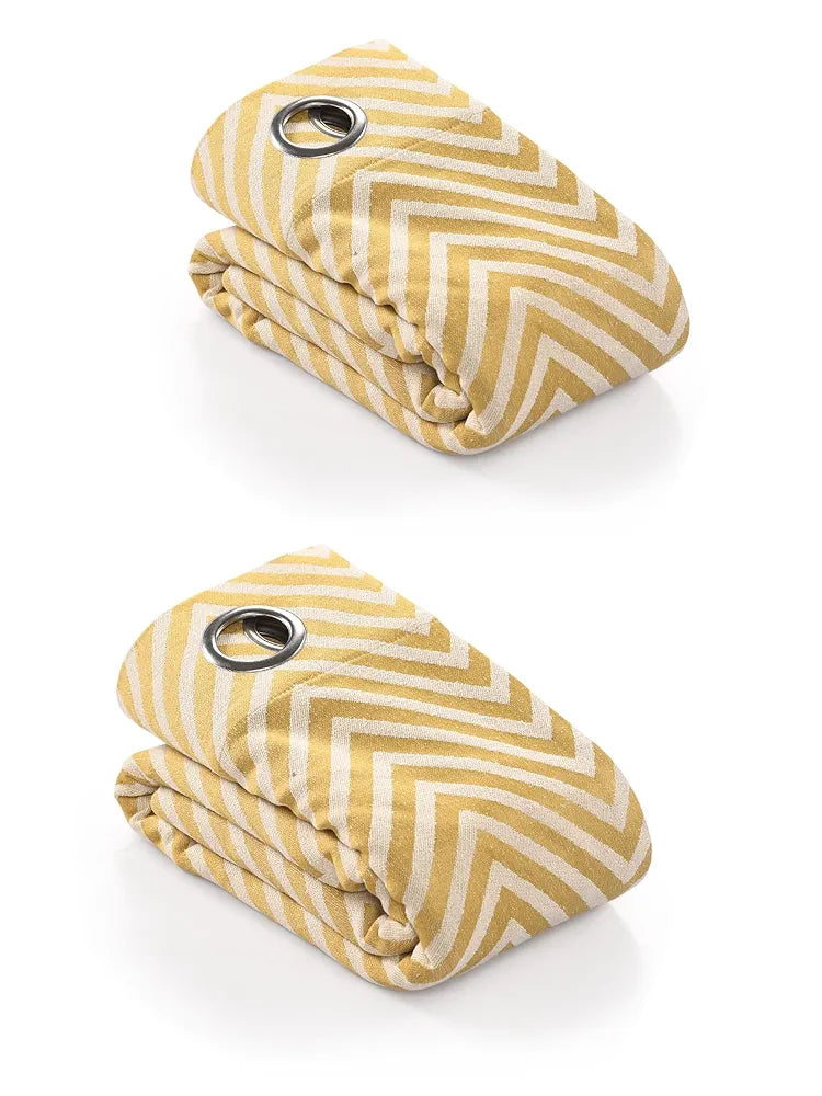 Saral Home Chevron Designer Curtains Yellow