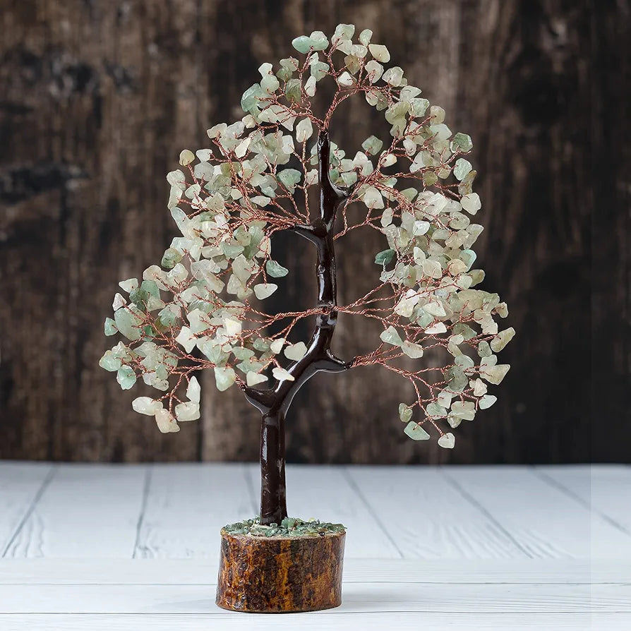 HindCraft Green Jade Crystal Tree Copper Wire 10-12 inch