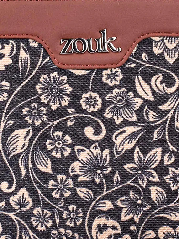 Zouk Harmony Sling Bag Crossbody Bags for Women Vegan Leather & Jute