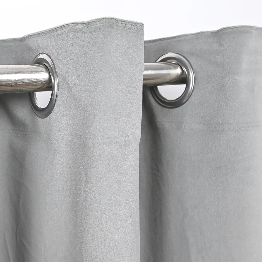 Divine Casa Premium 7 Feet Velvet Blackout Curtain for Doors Luxurious Thermal Insulated Room Darkening & Noise Reducing Opaque Single Panel (Pack of 1)