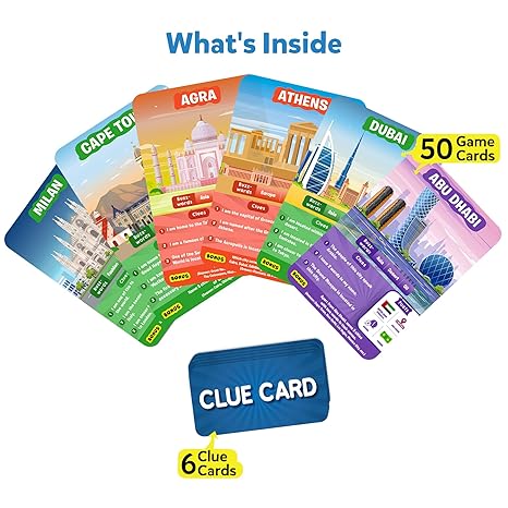 Skillmatics Card Game Guess in 10 Cities Around The World Educational Travel Toys