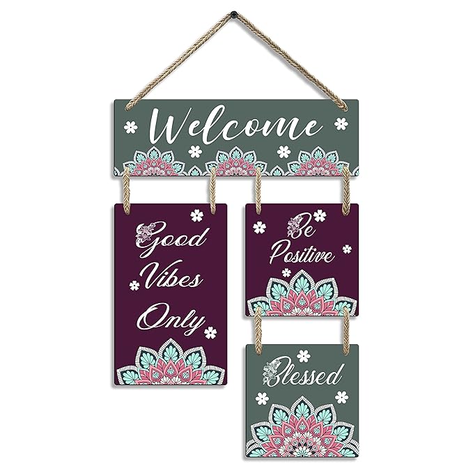 Sehaz Artworks Home Decor Items for Living Room Wooden Wall Hangings for Home - 4-0025