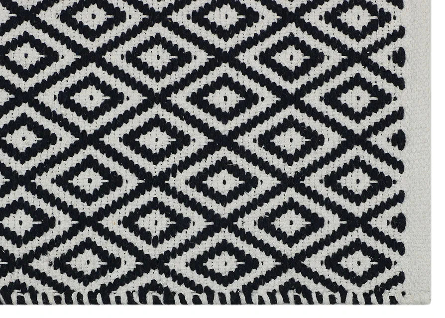 The Home Talk Weaved Cotton Rectangular Carpets Contemporary Decorators Area Rugs Navy