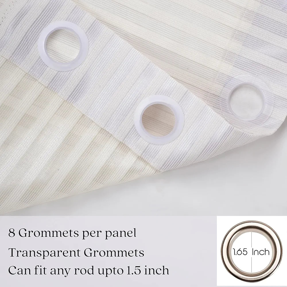 Kuber Industries Door Curtain Sheer Door Curtains Parda for Lining Net Cream Colour