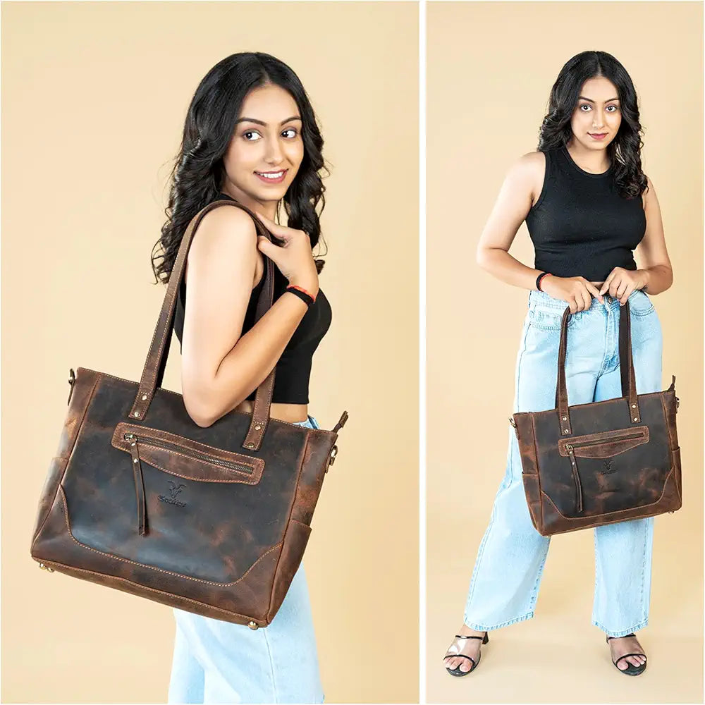 Goatter Genuine Leather Office And Daily Travel Use Shoulder Bag For Women's,