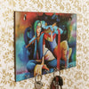 Ecraftindia Radhe Krishna Theme Wooden Key Holder With 6 Hooks