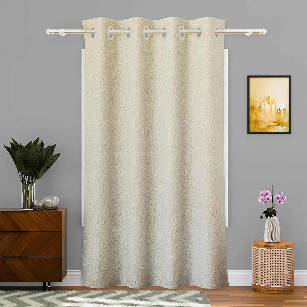 Kuber Industries Stylish Door Curtains for Living Room & Bedroom Web Net Colour Cream