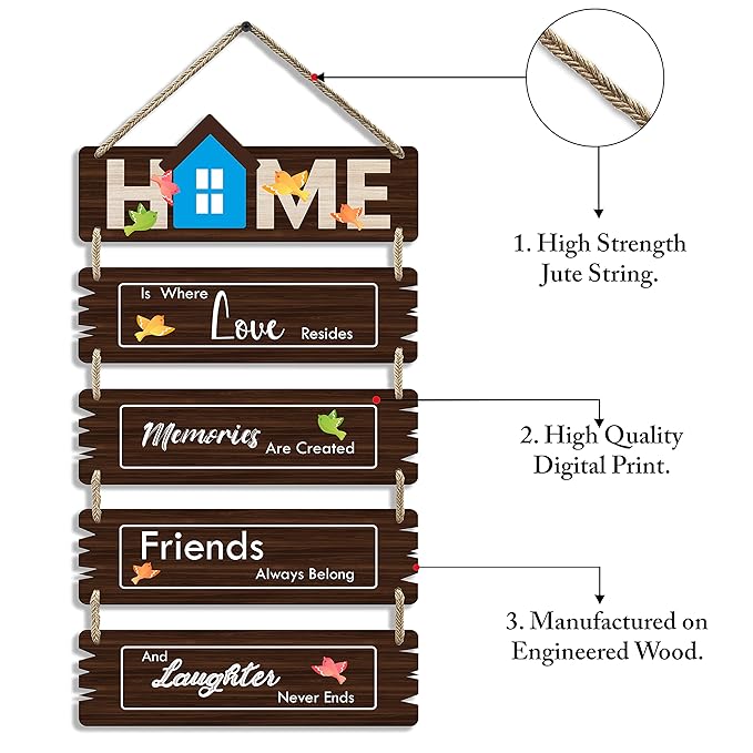 Sehaz Artworks Decorative Wall Art MDF Wooden Wall Hanger for Bedroom Living Room - 5-0005