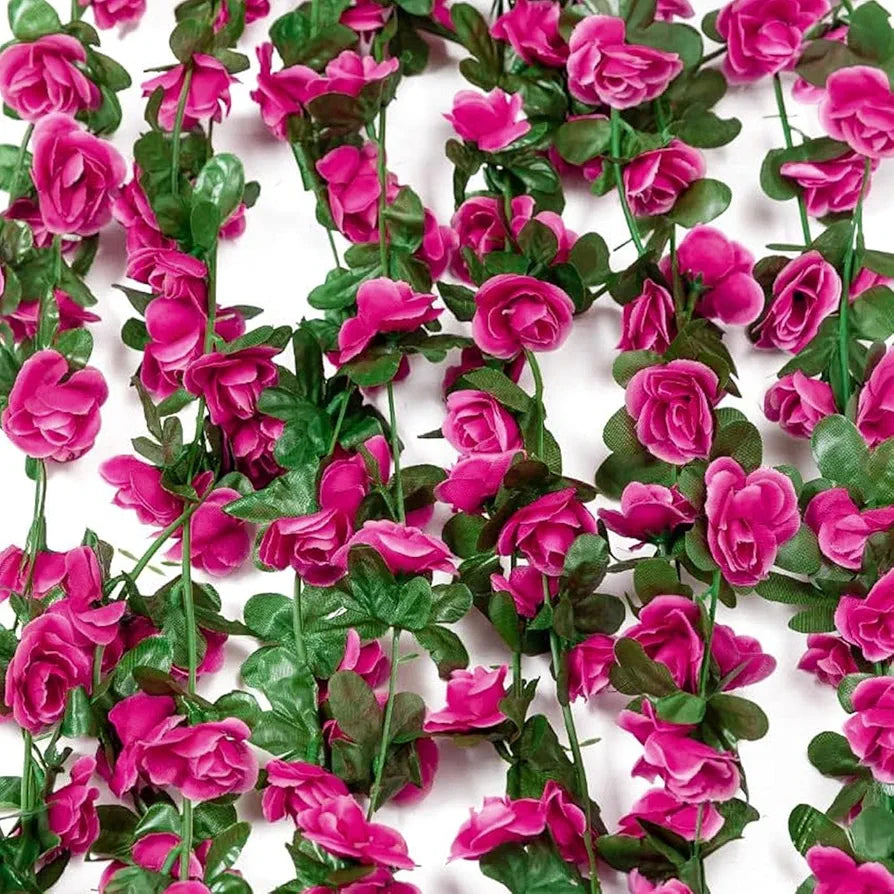 Artificial Flower Vine Garland Creeper 69 Small Rose  Garland for Decoration Pack of 2