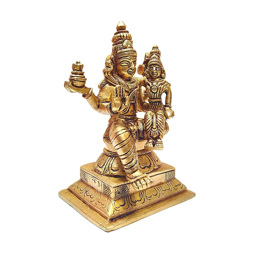 anciently Swarna Akarshana Bhairava Idol | Swarna Akarshana Bhairava Statue | Swarna Akarshana Bhairavar Silai, Brass, Height 12CM, Gold Colour, 1 Piece