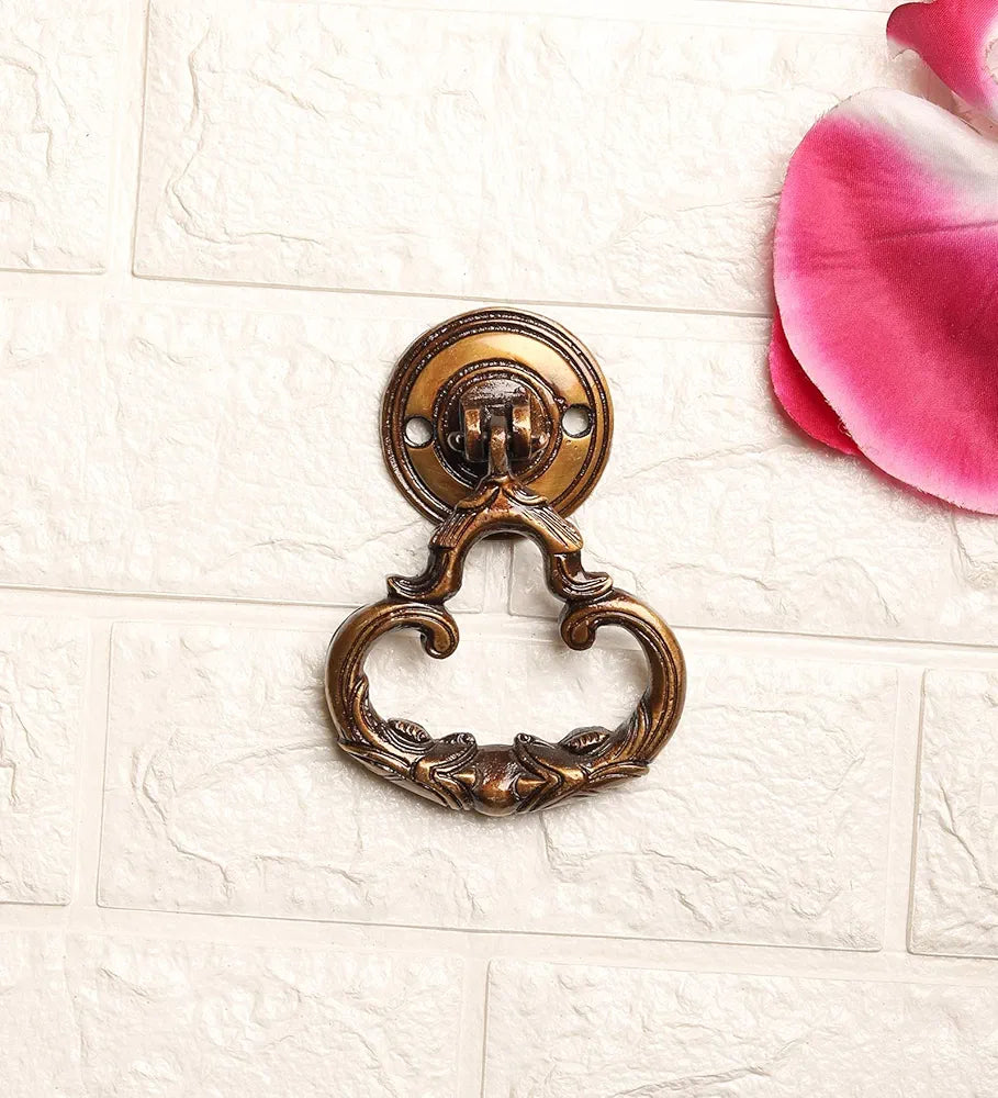 Two Moustaches Ethnic Indian Carved Brass Door Knocker