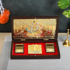 Jaipur Ace Gold Plated Radhe Shyam Charan Paduka Yantra Devotional Prayer Box Wooden Momento With Natural Fragrance