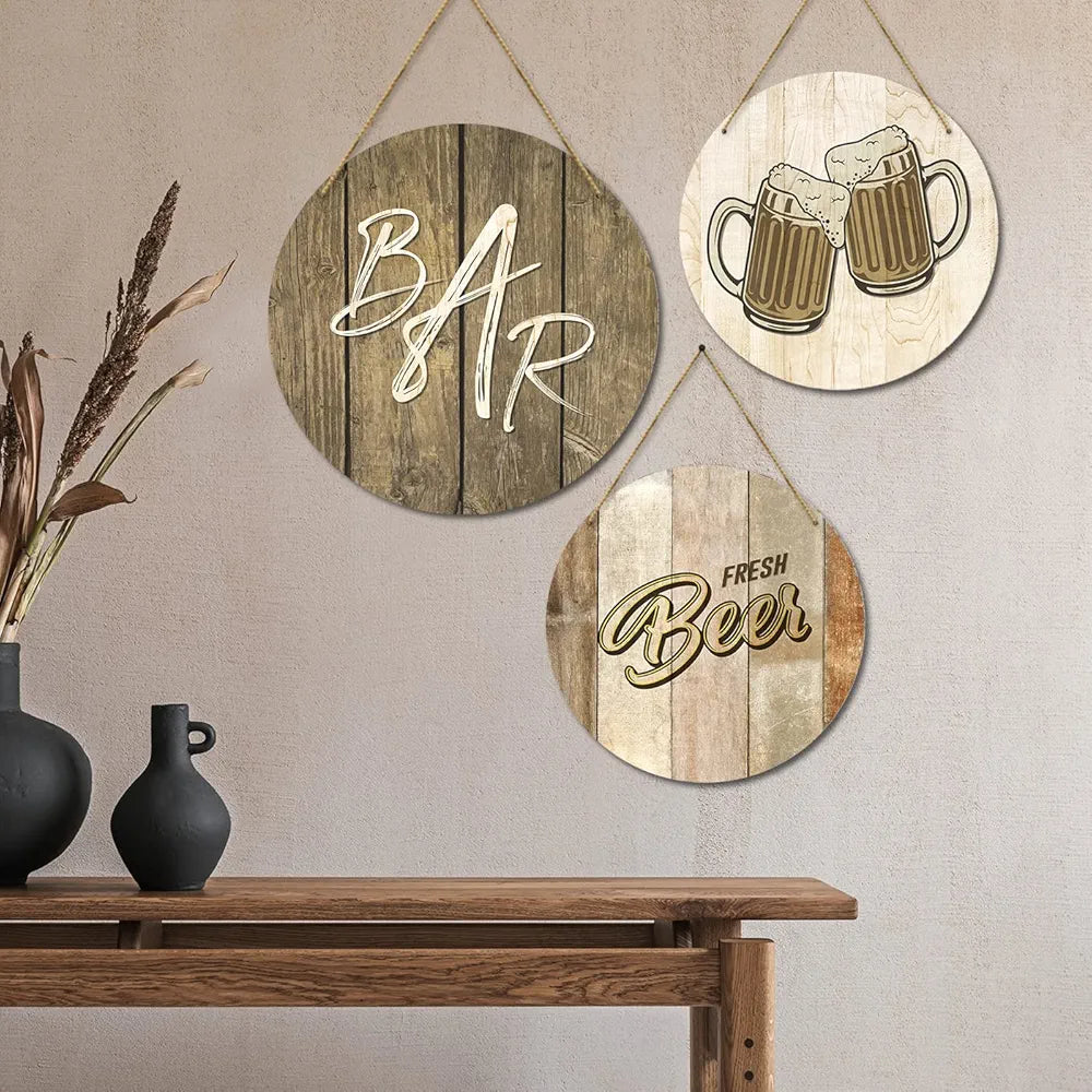 Kotart Wooden Wall Hanging Home Decor Items Bar Beer