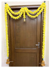 Artificial Marigold Fluffy Flower Garlands Door Toran Set/Door Hangings - Yellow