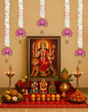 Handmade Artificial Mogra Garland with Lotus Hanging for Decoration White Flower Strings 2.5 Feet Lenght