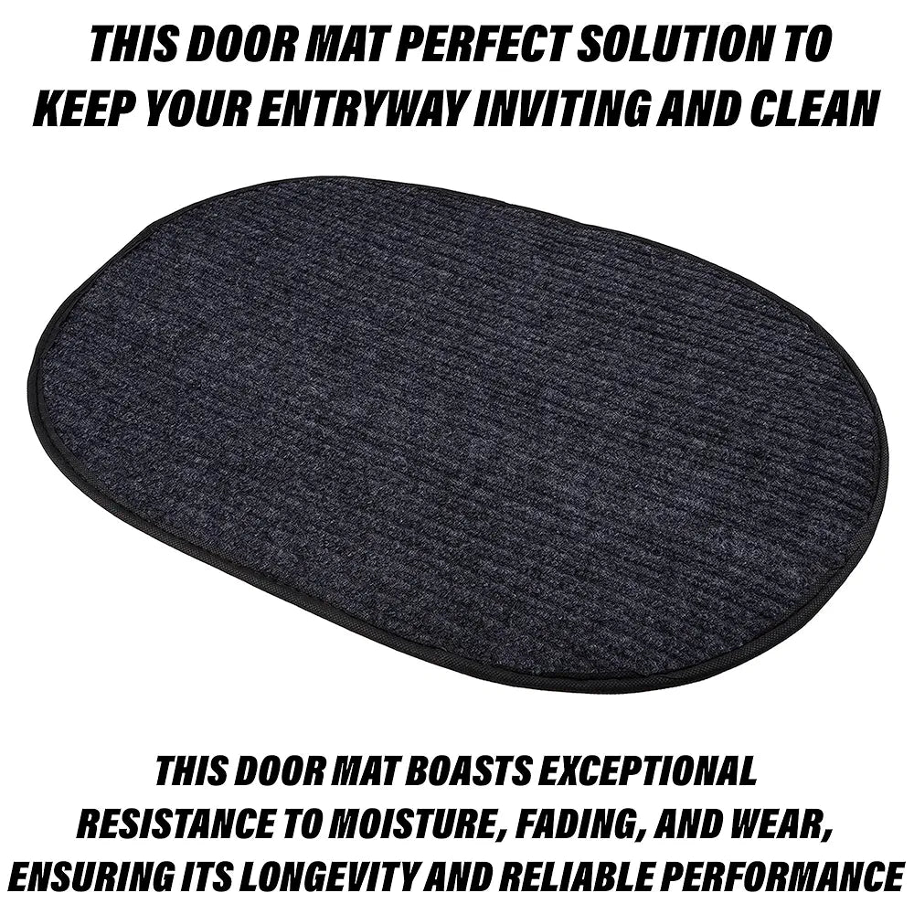 Kuber Industries Door Mat Oval Shape Door Mat Door Entrance Mat Gray Colour