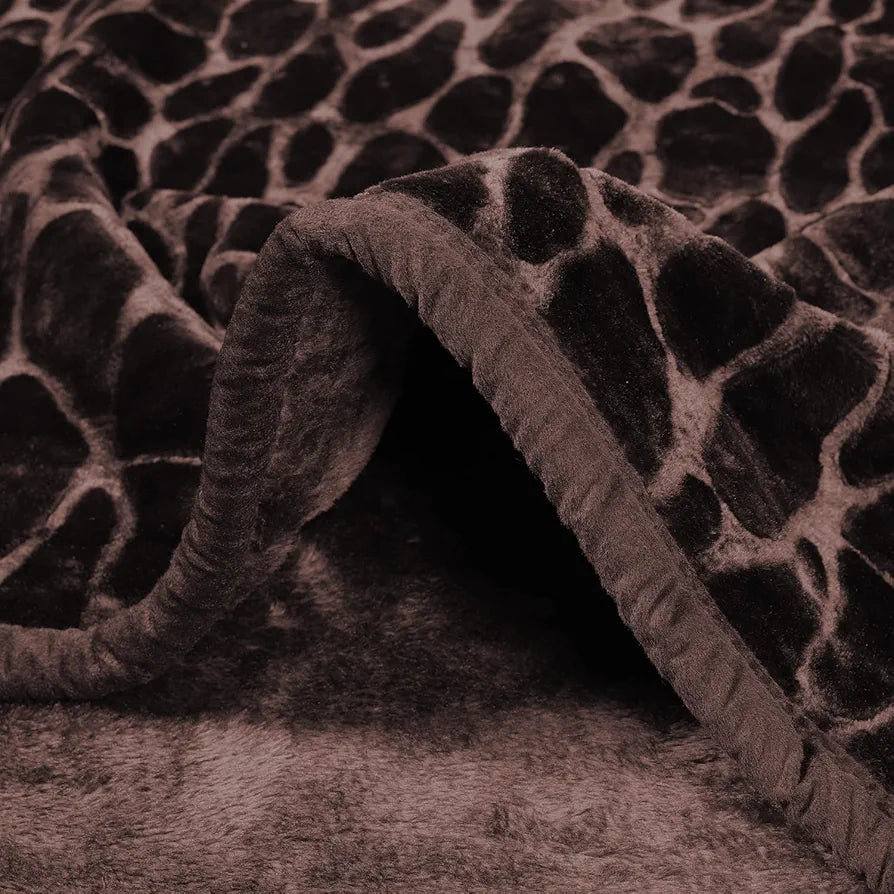 Cloth Fusion Floral Embossed Mink Blanket Single Bed for Winter Soft Kambal for Comfort & Warmth Brown