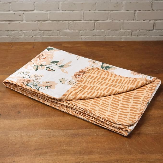 Huesland 100% Cotton Reversible Dohar Single Bed Cotton | Soft Cambric Weave, All Weather Light Ac Blanket | Blushing Blooms