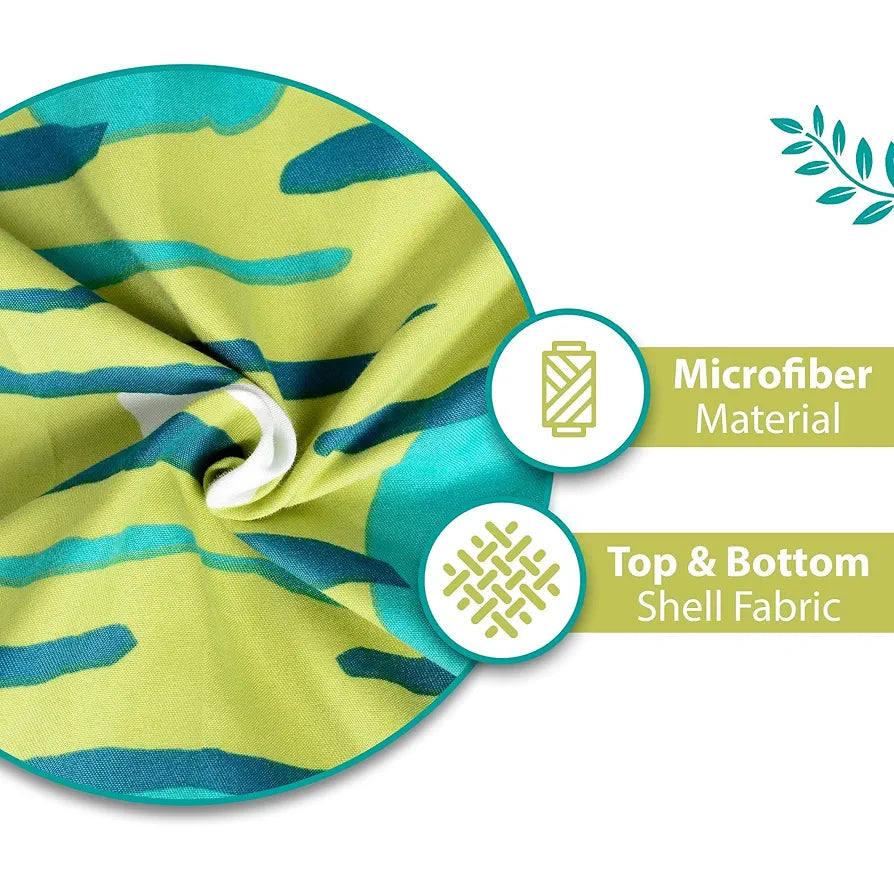 Divine Casa 120 GSM Microfiber Single Dohar Soft & Lightweight Throw Blanket Abstract Geometric Pattern Colour  Olive Green & Teal