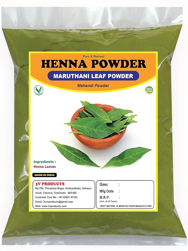3V Products 100% Natural Henna Powder - 100 gms