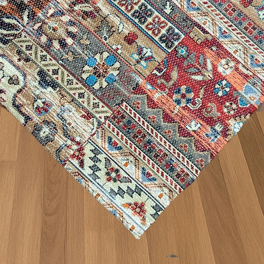 Sajavat Home Cotton Printed Rectangular Floor Rug Colour Red Multi