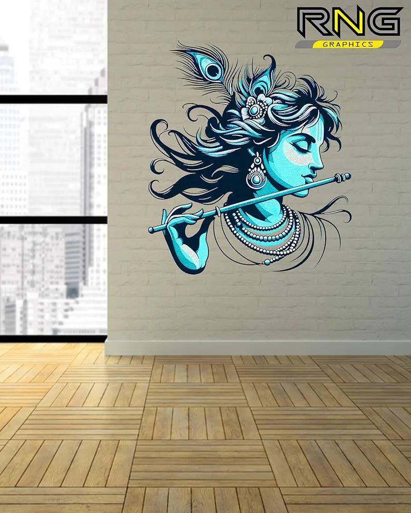 Rng Graphics Pvc Vinyl Self Adhesive Little Krishna Wall Sticker Multicolor 50 Cm X 43cm DW-130L