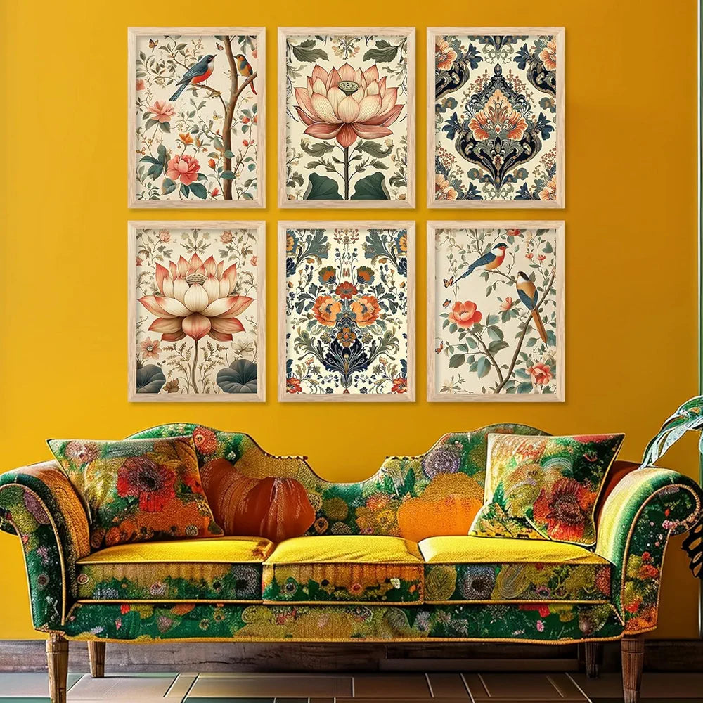 Kotart Traditional Indian Wall Art Nature Poster for Living Room Framed Art 4