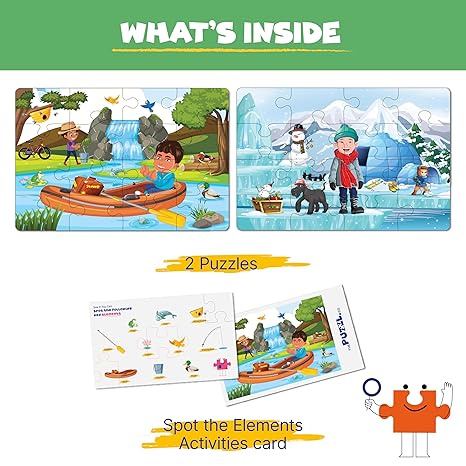 The Puzzl Co - Set of 2 Seasons Jigsaw Puzzles for Boys & Girls Designed by Puzzle Experts