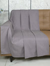 Saral Home Grey 100% Cotton Unique Waffle Design Throw/Sofacover Colour Grey