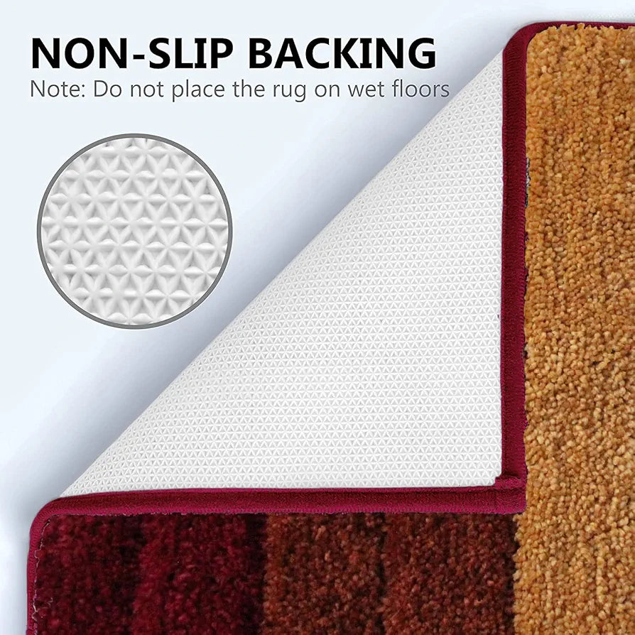 Luxe Home International Microfiber Rectangular Bath mat Soft Anti Slip Skid Luxury Mats 40X60 Cm Cherry (Pack of 2)