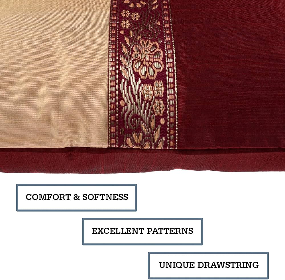 Kuber Industries Cushion Cover Pillow Covers Center Lace Cushion Covers Set of 5 Maroon