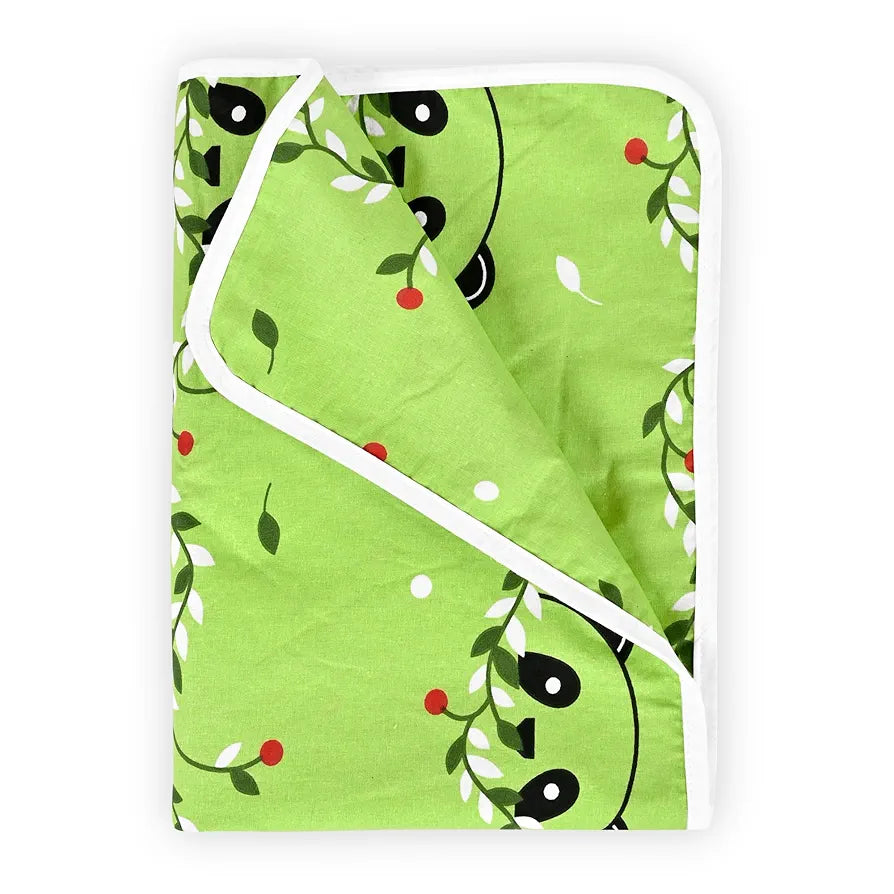 Divine Casa Pure Cotton Printed Single Dohar for Newborn Baby 120 GSM Soft & Lightweight Throw Blanket Colour Ice Green