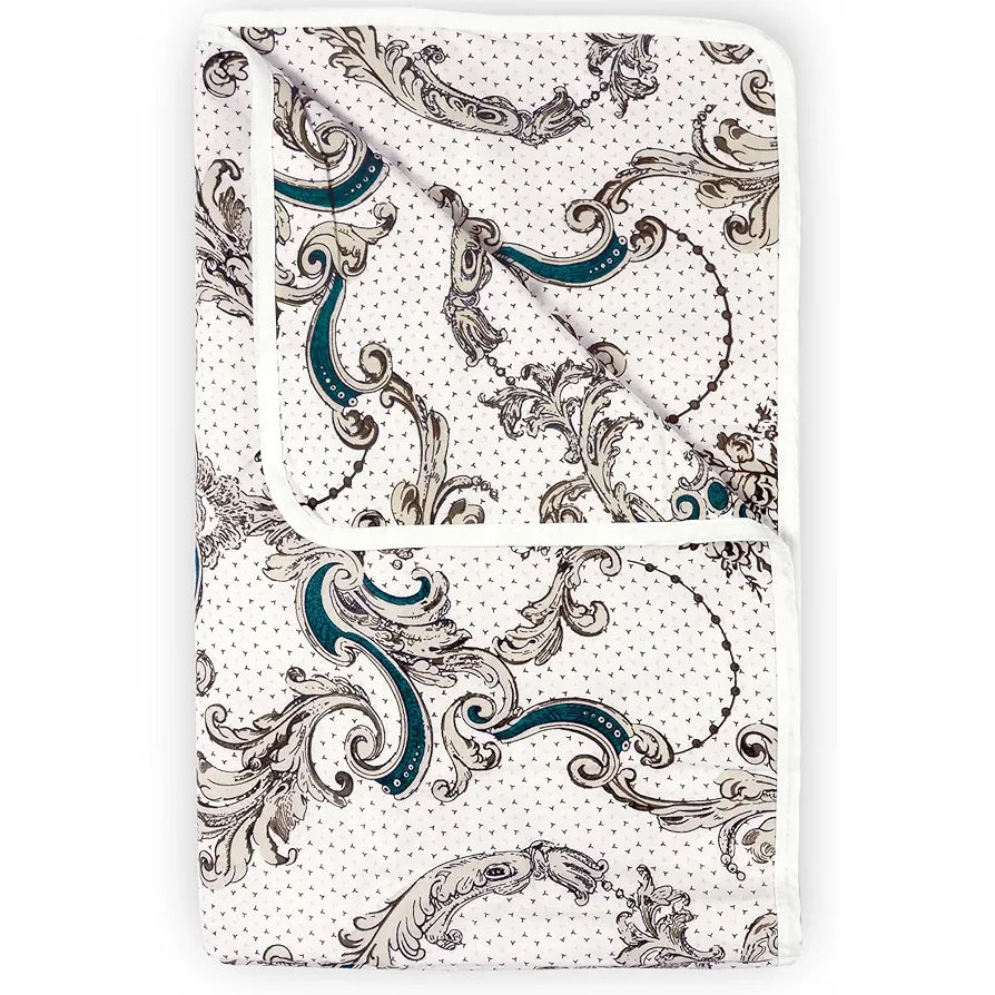 Divine Casa Glace Cotton 120 GSM Reversible Lightweight Printed Double Bed AC Dohar Blanket Quilt TC - 120 Colour Beige and Brown